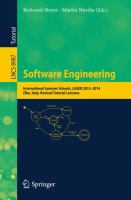 Software Engineering International Summer Schools, LASER 2013-2014, Elba, Italy, Revised Tutorial Lectures /