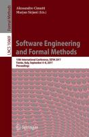 Software Engineering and Formal Methods 15th International Conference, SEFM 2017, Trento, Italy, September 4–8, 2017, Proceedings /