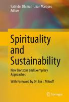 Spirituality and Sustainability New Horizons and Exemplary Approaches /