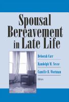 Spousal bereavement in late life