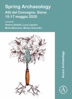 Spring archaeology : atti del convegno, Siena, 15 17 maggio 2020.