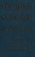 Standards and guidelines for the psychotherapies /