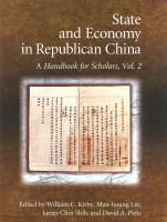 State and Economy in Republican China A Handbook for Scholars, (Volume 2) /