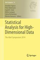 Statistical Analysis for High-Dimensional Data The Abel Symposium 2014 /