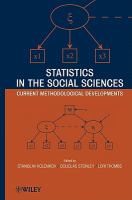 Statistics in the social sciences current methodological developments /