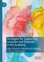 Strategies for Supporting Inclusion and Diversity in the Academy Higher Education, Aspiration and Inequality  /