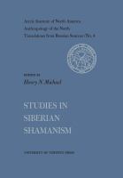 Studies in Siberian Shamanism,