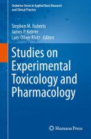 Studies on Experimental Toxicology and Pharmacology