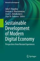 Sustainable Development of Modern Digital Economy Perspectives from Russian Experiences /