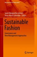 Sustainable Fashion Governance and New Management Approaches /