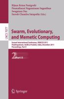 Swarm, Evolutionary, and Memetic Computing, Part II Second International Conference, SEMCCO 2011, Visakhapatnam, India, December 19-21, 2011, Proceedings, Part II /