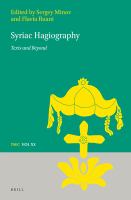 Syriac hagiography texts and beyond /