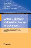Systems, Software and Services Process Improvement 27th European Conference, EuroSPI 2020, Düsseldorf, Germany, September 9–11, 2020, Proceedings /