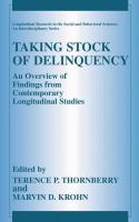 Taking stock of delinquency an overview of findings from contemporary longitudinal studies /