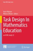 Task Design In Mathematics Education an ICMI study 22 /