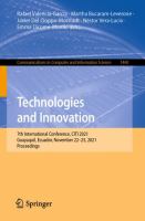 Technologies and Innovation 7th International Conference, CITI 2021, Guayaquil, Ecuador, November 22–25, 2021, Proceedings /