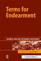 Terms for endearment business, NGOs and sustainable development /