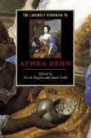 The Cambridge companion to Aphra Behn