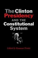 The Clinton presidency and the constitutional system /