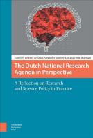 The Dutch National Research Agenda in perspective a reflection on research and science policy in practice /