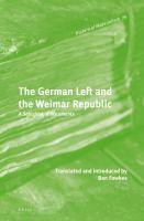 The German left and the Weimar Republic a selection of documents /