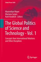 The Global Politics of Science and Technology - Vol. 1 Concepts from International Relations and Other Disciplines /