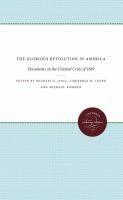 The Glorious Revolution in America : documents on the colonial crisis of 1689 /