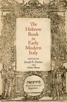 The Hebrew book in early modern Italy /