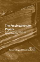The Preobrazhensky papers archival documents and materials /