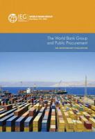 The World Bank Group and public procurement an independent evaluation /