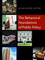 The behavioral foundations of public policy /