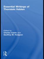 The essential writings of Thorstein Veblen