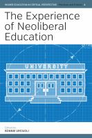 The experience of neoliberal education /