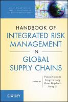 The handbook of integrated risk management in global supply chains