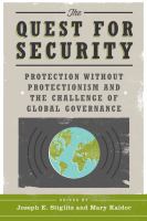 The quest for security protection without protectionism and the challenge of global governance /