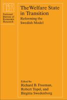 The welfare state in transition reforming the Swedish model /