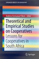 Theoretical and Empirical Studies on Cooperatives Lessons for Cooperatives in South Africa /