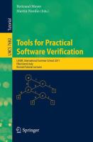 Tools for Practical Software Verification International Summer School, LASER 2011, Elba Island, Italy, Revised Tutorial Lectures /