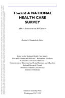 Toward a national health care survey a data system for the 21st century /