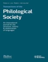 Transactions of the Philological Society