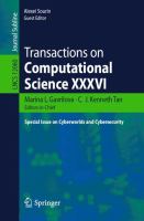 Transactions on Computational Science XXXVI Special Issue on Cyberworlds and Cybersecurity /