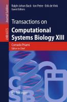 Transactions on Computational Systems Biology XIII