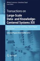 Transactions on Large-Scale Data- and Knowledge-Centered Systems XXI Selected Papers from DaWaK 2012 /