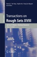 Transactions on Rough Sets XVIII