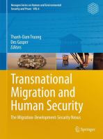 Transnational migration and human security the migration-development-security nexus /