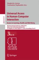 Universal Access in Human-Computer Interaction. Access to Learning, Health and Well-Being 9th International Conference, UAHCI 2015, Held as Part of HCI International 2015, Los Angeles, CA, USA, August 2-7, 2015, Proceedings, Part III /
