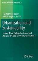 Urbanization and Sustainability Linking Urban Ecology, Environmental Justice and Global Environmental Change /