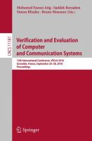 Verification and Evaluation of Computer and Communication Systems 13th International Conference, VECoS 2019, Porto, Portugal, October 9, 2019, Proceedings /