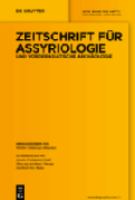 Zeitschrift für Assyriologie und vorderasiatische Archäologie