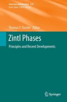 Zintl phases principles and recent developments /